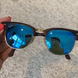 raybans clubmaster flash lenses sunglasses